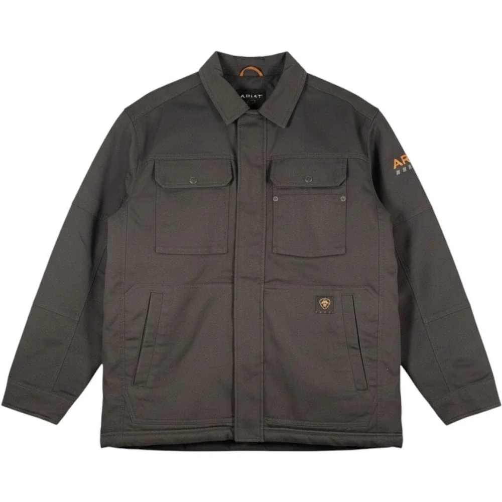 Ariat Rebar DuraCanvas Sherpa Lined Coat Mens XL Tall Iron Grey Work Jacket New